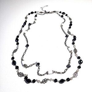 Lia Sophia black, white & silver My Girls necklace - please read carefully